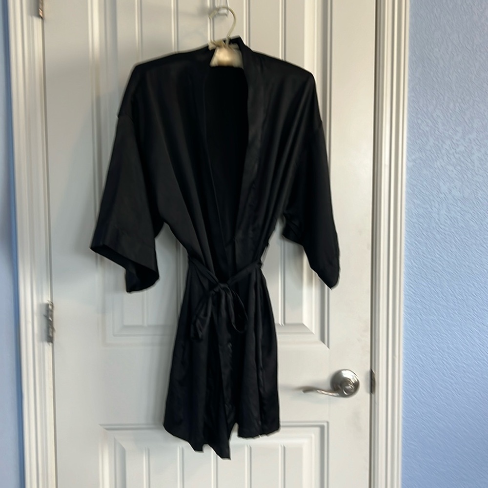 Victoria’s Secret black satin robe